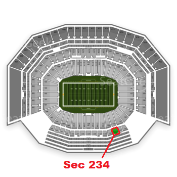 The GREEN DOT indicates the location of your seats.