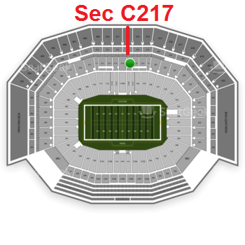 The GREEN DOT indicates the location of your seats.