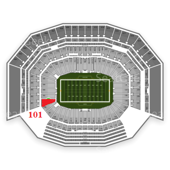 The GREEN DOT indicates the location of your seats.