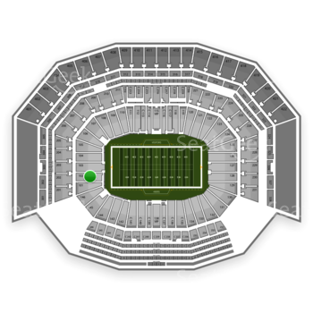 The GREEN DOT indicates the location of your seats.