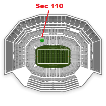 The GREEN DOT indicates the location of your seats.