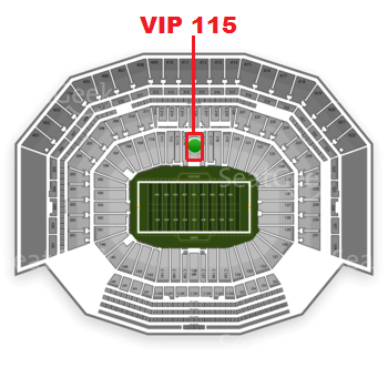 The GREEN DOT indicates the location of your seats.