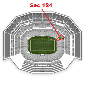 The GREEN DOT indicates the location of your seats.