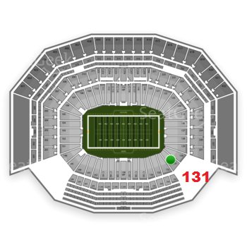 The GREEN DOT indicates the location of your seats.