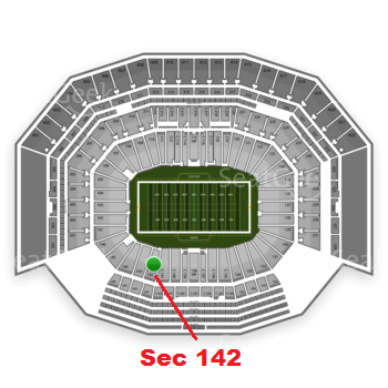 The GREEN DOT indicates the location of your seats.