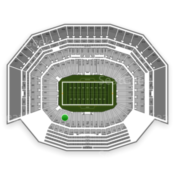 The GREEN DOT indicates the location of your seats.