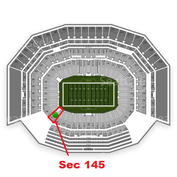 The GREEN DOT indicates the location of your seats.