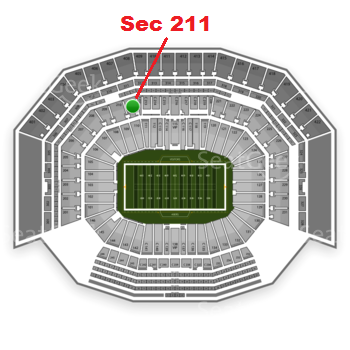 The GREEN DOT indicates the location of your seats.