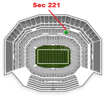 The GREEN DOT indicates the location of your seats.