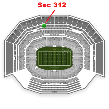 The GREEN DOT indicates the location of your seats.