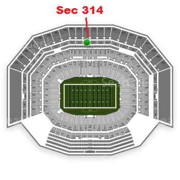 The GREEN DOT indicates the location of your seats.