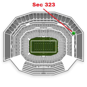 The GREEN DOT indicates the location of your seats.