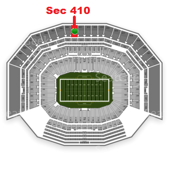 The GREEN DOT indicates the location of your seats.