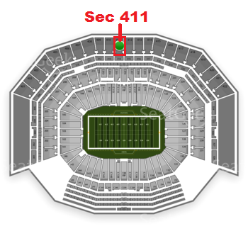 The GREEN DOT indicates the location of your seats.