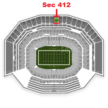 The GREEN DOT indicates the location of your seats.