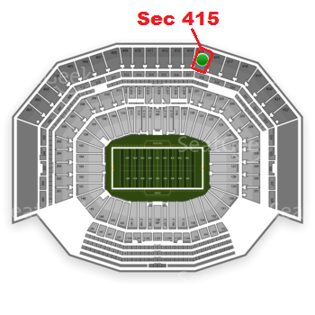 The GREEN DOT indicates the location of your seats.