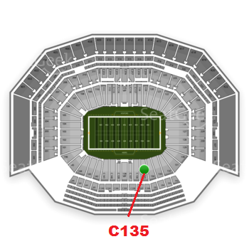 The GREEN DOT indicates the location of your seats.