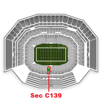 The GREEN DOT indicates the location of your seats.