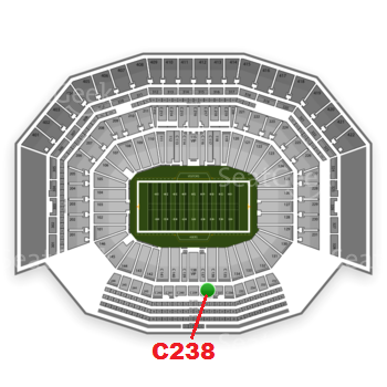 The GREEN DOT indicates the location of your seats.