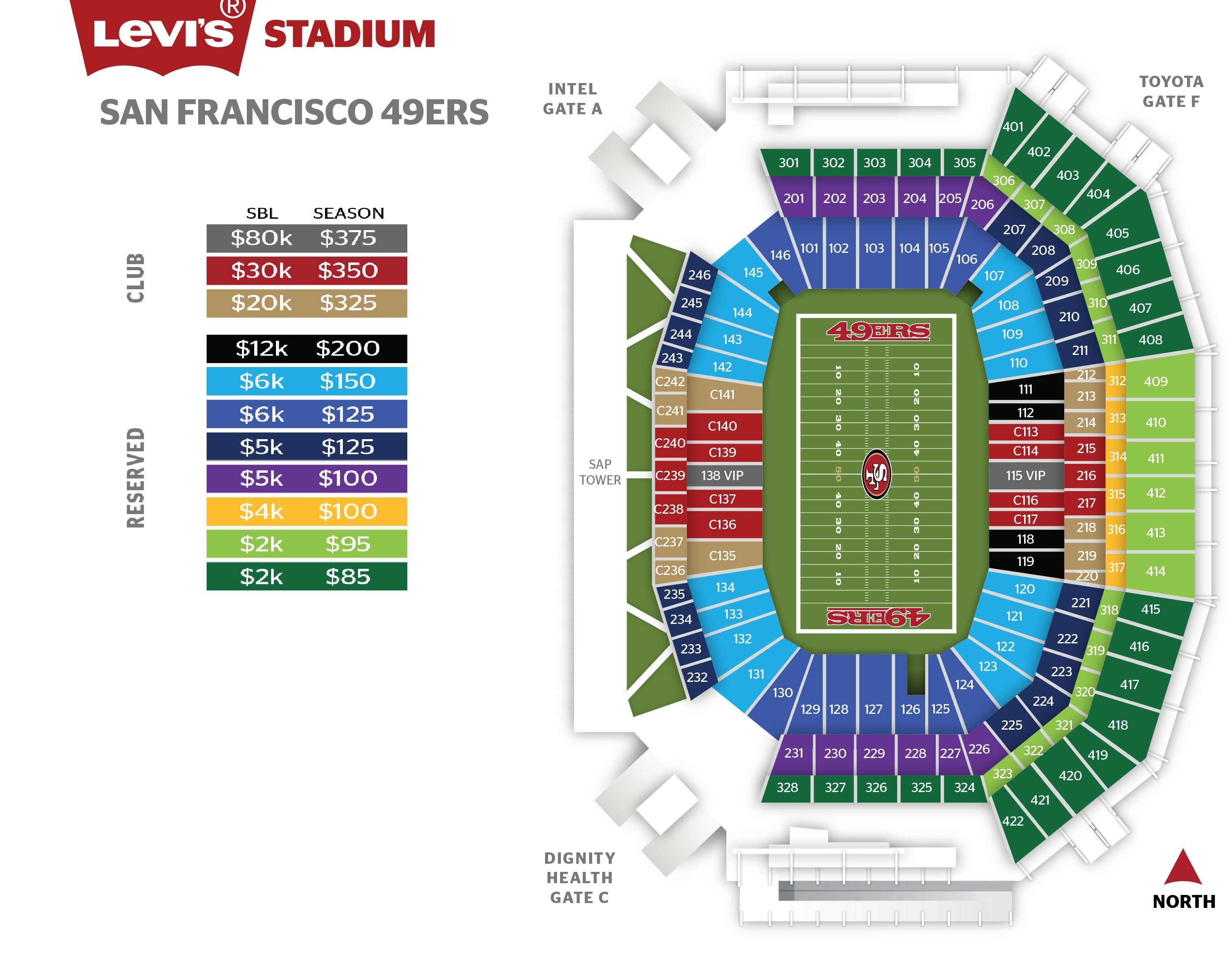 New 49er Stadium Seating Chart